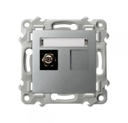 SZAFIR Gniazdo ekwipotencjalne pojedyncze srebrny GPE-1Z/m/18