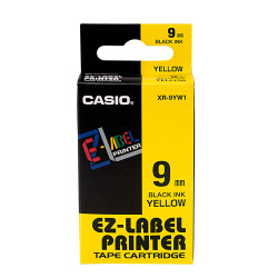 Casio XR-9YW1-W-DJ 9mm Black on Yellow Tape