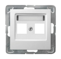 IMPRESJA Obudowa gniazda teleinformatycznego podwójnego biała GPK-2Y/p/00