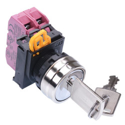 YW4K-3AE02N1 22mm Metal Bezel 3 Position Maintained Key Switch 2NC IP65 IDEC