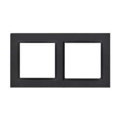Simon 10 Ramka 2-krotna - uniwersalna poziom i pion czarny mat CR2/49