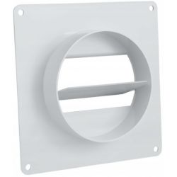 Łącznik zmienny kanału płaskiego 110x55mm na kanał okrągły fi:100mm z zaworem zwrotnym + kołnierz airRoxy 02-506