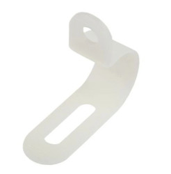 Zacisk typu P, Ø zew. 14.3mm, szer. 13mm, kolor: , kolor: Naturalny, materiał: Nylon