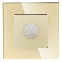 Czujnik ruchu PIR 200W, 60W dla LED - szklana ramka - złoty - Tawoia Glass