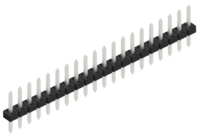 Pin header, 20 pole, pitch 2 mm, straight, black, 10062106