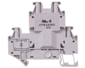 Złączka szynowa elementów kontrolnych 2-piętrowa 4-przewodowa 2,5mm2 szara UTTB 2,5-DIO/U-O 3046663 /50szt./