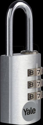 YE3CB/20/121/1/S Combination lock, aluminium, 3-digit numerical sequence, 20 mm