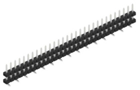 Pin header, 30 pole, pitch 2 mm, angled, black, SLY11SMD05130Z