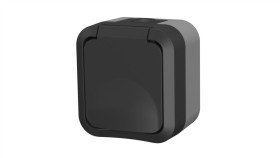 Gniazdo Z Uziemieniem Pojedyncze Natynkowe Aqua Pro Ip55 Szaro Grafitowe 60324