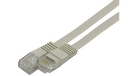 Patchcord Utp Kat.6 Kabel Sieciowy Lan 2X Rj45 Płaski Szary 0,5M Neku