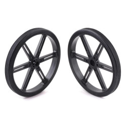 Pololu Wheel Pair for Standard Servo Splines (25T, 5.8mm) - 90×10mm, Black