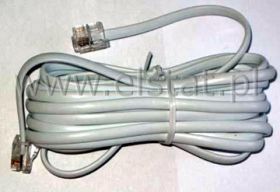 Sznur telefoniczny 3m WT-WT prosty biały; 6P4C