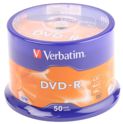 Nienagrana płyta DVD, typ: DVD-R, 4,7 GB, 16X, opakowanie: Trzpień, ilość: 50