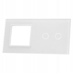 Livolo BIAŁY PANEL SZKLANY 2 + MIEJSCE NA GNIAZDO 702G-61