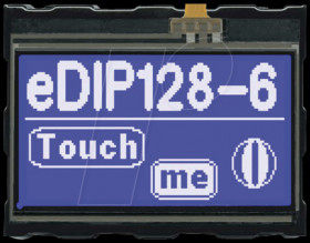 EA EDIP128B-6LW LCD display, 128 x 64 pixels, blue negative, white