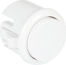 Pushbutton switch, white, unlit , 12 V, mounting Ø 29.5 mm, BUTTON-WHITE-MINI