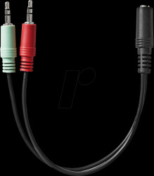 CAGB22160BK02 3.5 mm jack socket to 2x 3.5 mm plug