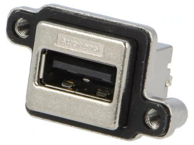 Gniazdo na panel przykręcany THT proste USB A MUSB USB 2.0 MUSB-A511-N0