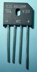 6A/1000V PINY PŁASKI KBU-6M MOSTEK