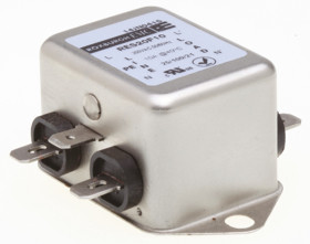 Filtr RFI 10A 1-fazowy 1MΩ 250 V AC DC → 400Hz 800 μH Roxburgh EMC Montaż w obudowie