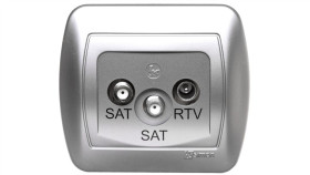 Simon Akord Gniazdo Antenowe Sat/Sat/Rtv Końcowe Aluminium Metalizowane...
