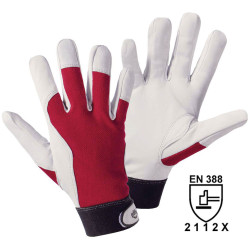 L&#x2B;D 1730-10 Panda Gloves Black/White Leather Spandex EN 388