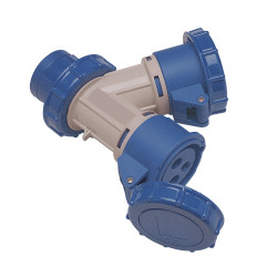 Adapter do przedłużacza sieciowego 16A Wtyczka, gniazdo 230 V 2P + E RS PRO Niebieski IP67