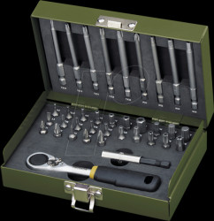 23109 Feinmechanikersatz mit 1/4"-MICRO-Bit-Ratsche, 36-teilig.