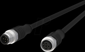 142MGA12100 Sensor cables, M12, 5-pin, plug > coupling, 10 m
