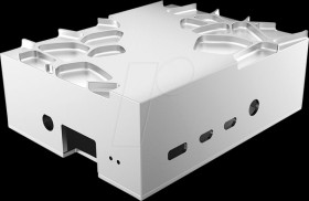 A-RA09-M2S Housing for Raspberry Pi 4B, aluminum, silver
