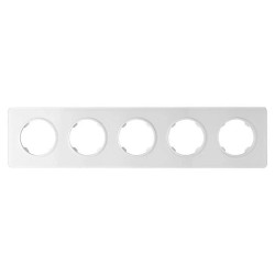 Ramka pięciokrotna, szklana, biała, OVAL Electromalt, OVA1005GW