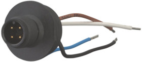 Panel plug, M12, 4 pole, strand connection, straight, 266135