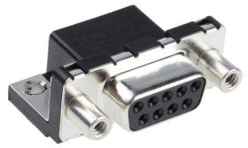 Złącze D-Sub 9-pinowe Żeński Kąt Proste Przewlekany raster 2.74mm Złoto na niklu