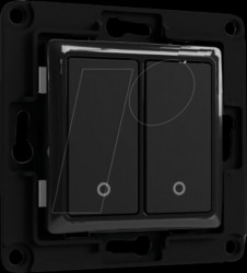 WS2 BLACK Shelly wall pushbutton, black, 2-gang