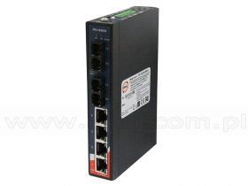 IPS-1042-FA-SS-SC, Switch przemysłowy niezarządzalny, DIN, 4x 10/100 RJ-45 PoE + 2x 100 SM SC, obudowa slim
