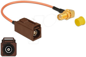 89684 HF cable, FAKRA F socket &gt; SMA socket, 90°, 20cm