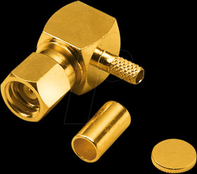 SMC crimp plug, gold-plated RG174/RG316