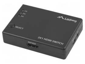 SWV-HDMI-0003 Switch HDCP 2.2,HDMI 2.0 3D,4K,HDR,UHD 2160p 0,8m czarny
