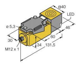 Turck Czujnik indukcyjny nie podtynkowy PNP, Zamykający NI50U-CP40-AP6X2-H1141
