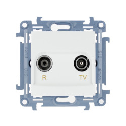 Gniazdo antenowe RTV przelotowe 10dB białe CAP10.01/11 Kontakt Simon10