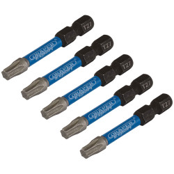 Draper Expert 05654 TX-STAR&#xAE; Impact S/Driver Bits T27x50mm 1/4&quot; Hex 5Pc