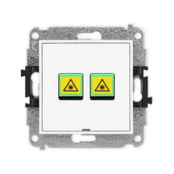 MINI Mechanizm gniazda światłowodowego/optycznego podwójnego, bez pola opisowego biały mat 25MGOPBO-2