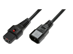 Kabel przedłużający zasilający 3x1 IEC C14/IEC C13 prosty M/Ż czarny IEC-PC1021 /2m/