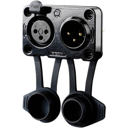 Rean RRAC3O-G-000-0 AV Mains Socket 2&#x2B;PE Pins 16A Built-in Grey 1pc