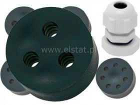 Przepust kabla czarna guma; 3 żyły; PG16; 3x3,6mm