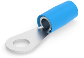 Insulated ring cable lug, 10.5-16.8 mm², AWG 6, 8.33 mm, M8, blue, 324048