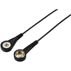 TRU COMPONENTS TC-12356292 ESD earth cable Black 2.40 m 4 mm 10 mm connectors