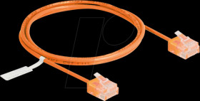 80855 RJ45 Network Cable Cat.6 UTP Ultra Slim 1 m orange with short pl
