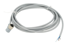 Gniazdo z przewodem; 43-10189; M12-4p; 4 tory; kątowe 90°; z przewodem 3m; 0,34mm2; szary; IP67; 4A; 250V; Conec; RoHS