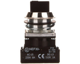 Przełącznik 3 położeniowy pokrętło 30mm czarny 2Z bez samopowrotu W0-NEF30-TPC 2X S